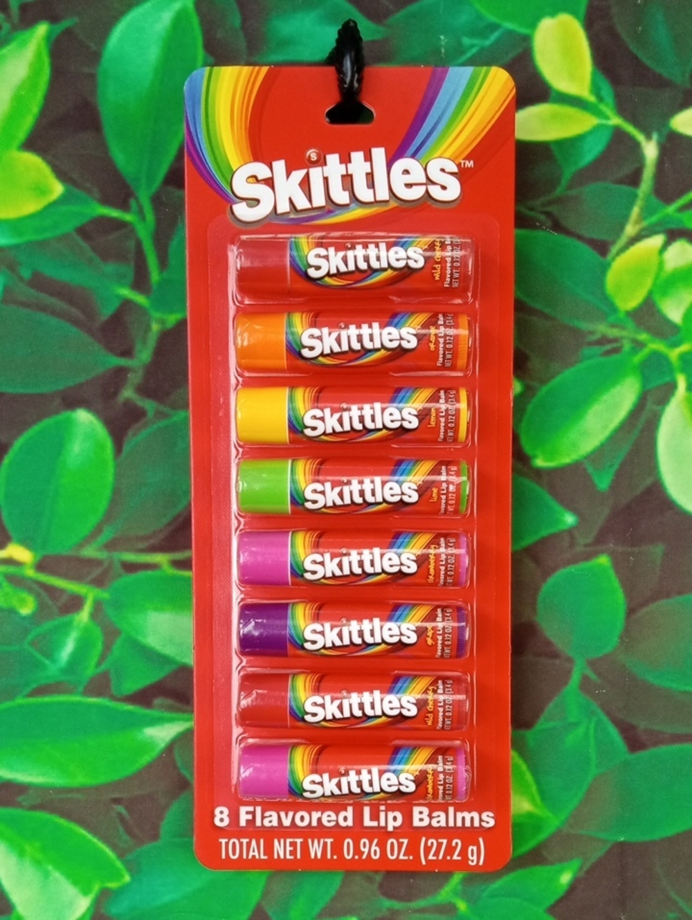 🥨🍒 Skittles 8-Flavored Lip Balm Set - Multicolor